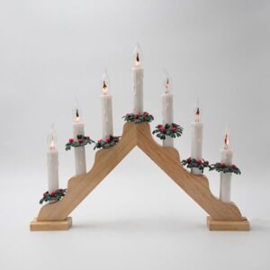 Eurolamp Κηροπήγιο Γέφυρα Με 7 Κεράκια 40x4.8x33.8cm Ρεύματος Γήινο Καφέ 600-48159