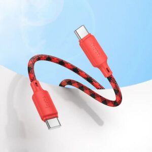 Hoco Καλώδιο Σύνδεσης Braided X116 Meridian 1m USB-C Σε USB-C 60W 3A Πολύχρωμο - Κόκκινο 650847 - Image 2