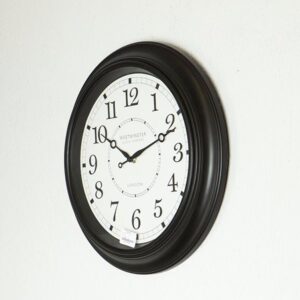 Estheti Επιτοίχιο Ρολόι Φ40.2x4.8cm Πλαστικό Λευκό-Μαύρο 753-12024 - Image 2