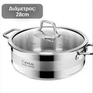 Lexical Κατσαρόλα Ανοξείδωτη Φ28cm 5lt Με Γυάλινο Καπάκι Primal Series SLC-80602-28S - Image 3