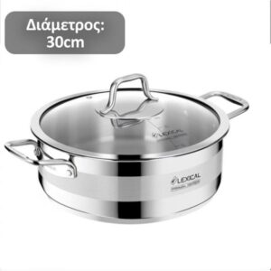 Lexical Κατσαρόλα Ανοξείδωτη Φ30cm Με Γυάλινο Καπάκι Primal Series SLC-80602-30S - Image 4