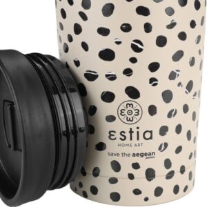 Estia Θερμός - Ποτήρι Για Καφέ Travel Mug Save The Aegean 350ml Leopard Taupe 01-25663 - Image 6
