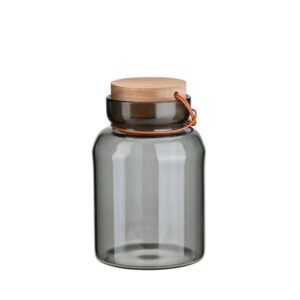 Estia Δοχείο Αποθήκευσης Allure Γυάλινο 750ml Φ10x15.7cm Με Ξύλινο Καπάκι 01-35020