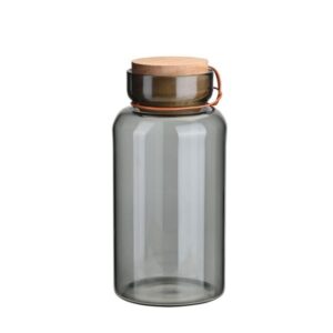 Estia Δοχείο Αποθήκευσης Allure Γυάλινο 1100ml Φ10x20.8cm Με Ξύλινο Καπάκι 01-35037