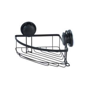 Estia Εταζέρα Με Βεντούζες Γωνιακή 20x20x17cm Μαύρη 02-23744