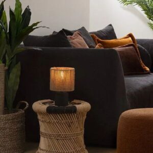Pakoworld Επιτραπέζιο Φωτιστικό - Επιτραπέζιο Leyda Φ16x24cm Μαύρο-Φυσικό 199-000689 - Image 2