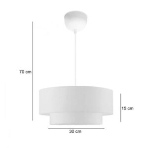 Pakoworld Φωτιστικό Οροφής Μονόφωτο Sombre 1xΕ27 Φ30x15cm Λευκό 202-000149 - Image 2
