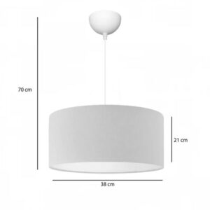 Pakoworld Φωτιστικό Οροφής Μονόφωτο PWL-1091 1xΕ27 Φ38x21cm Κρεμ 202-000167 - Image 2