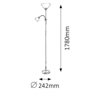 Rabalux Action Φωτιστικό Δαπέδου Φ24.2xY178cm Χρώμιο Σατινέ 4064 - Image 7