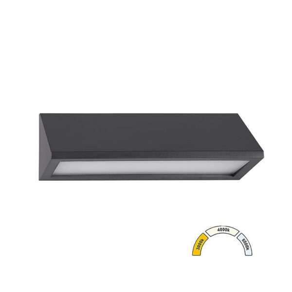 Adeleq LED ΦΩΤΙΣΤΙΚΟ PC ΕΠΙΤΟΙΧΟ ΤΡΙΓΩΝΟ 8W CCT IP65 ΓΡΑΦΙΤΗΣ 9-9818