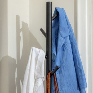 Estia Καλόγερος Ρούχων 8 Θέσεων Φ42x175cm Ξύλινος Μαύρο 03-24024 - Image 2