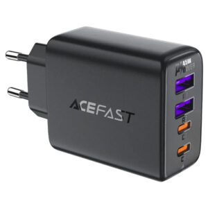 Acefast Φορτιστής Ταξιδίου A61 Με 2xUSB-C Kαι 2xUSB-A PD45W GaN Μαύρος 282754