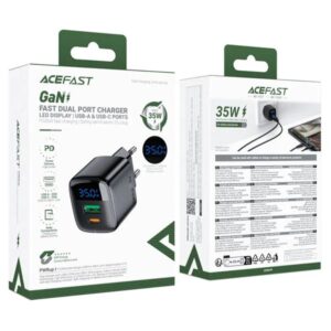 Acefast Φορτιστής Ταξιδίου A116 Fast Charging PD35W Με USB-C Kαι USB-A GaN Mε Ψηφιακή Ένδειξη Μαύρος 284468 - Image 5