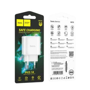 Hoco Φορτιστής Ταξιδίου River DC72 Με 1xUSB-A 5V 2.1A Λευκός 643009 - Image 4