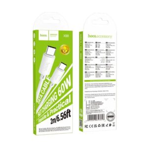 Hoco Καλώδιο Σύνδεσης X88 Gratified 2m USB-C Σε USB-C 60W 3A Λευκό 653657 - Image 3