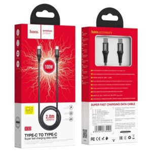 Hoco Καλώδιο Σύνδεσης X50 Exquisito 2m USB-C Σε USB-C 100W 5A Braided Μαύρο 734402 - Image 4
