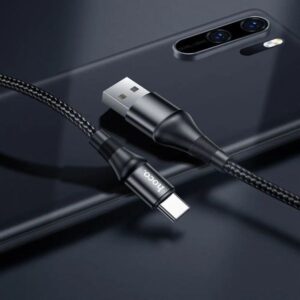 Hoco Καλώδιο Σύνδεσης X50 Exquisito 2m USB-C Σε USB-C 100W 5A Braided Μαύρο 734402 - Image 5