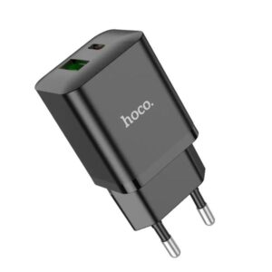 Hoco Φορτιστής Ταξιδίου N28 Founder Με 1xUSB-A QC3.0A 18W Kαι USB-C PD20W Μαύρος 783509