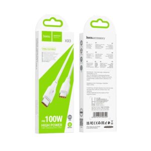 Hoco Καλώδιο Σύνδεσης X93 Force 2m USB-C Σε USB-C PD100W 3A Λευκό 790729 - Image 2