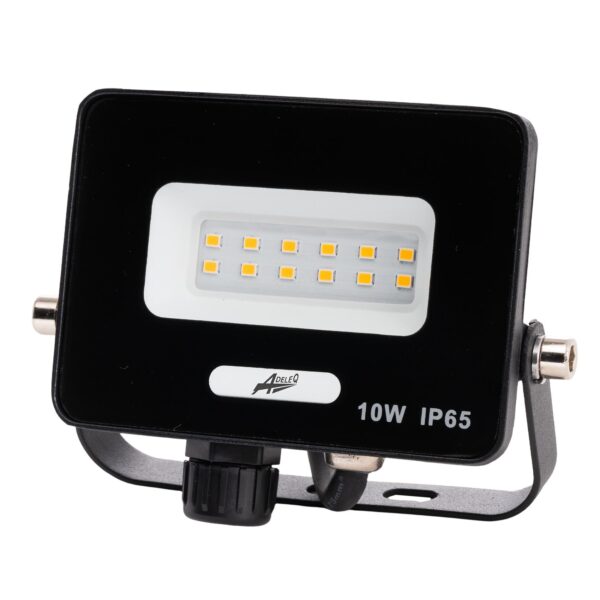 Adeleq ΠΡΟΒΟΛΕΑΣ LED ΚΑΙ ΓΙΑ ΑΝΙΧΝΕΥΤΗ ΚΙΝΗΣΗΣ 10W 230V 6200K IP65 ΜΑΥΡΟΣ 3-361010