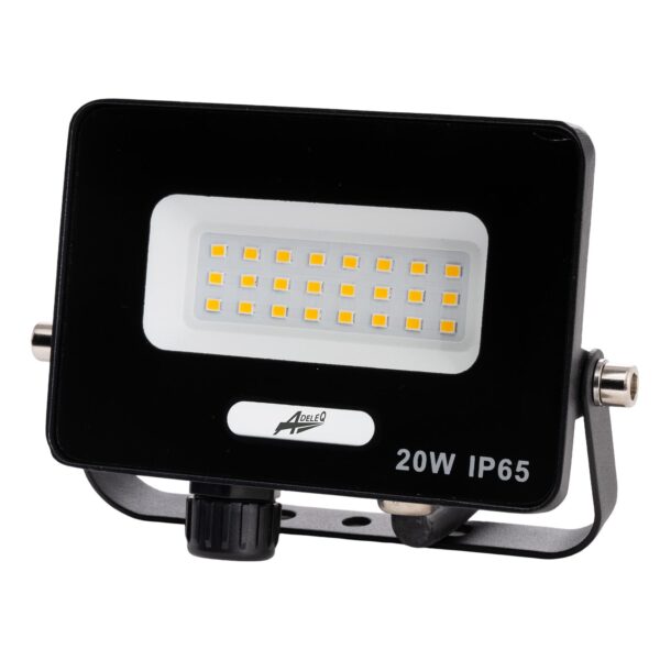 Adeleq ΠΡΟΒΟΛΕΑΣ LED ΚΑΙ ΓΙΑ ΑΝΙΧΝΕΥΤΗ ΚΙΝΗΣΗΣ 20W 230V 4000K IP65 ΜΑΥΡΟΣ 3-362011