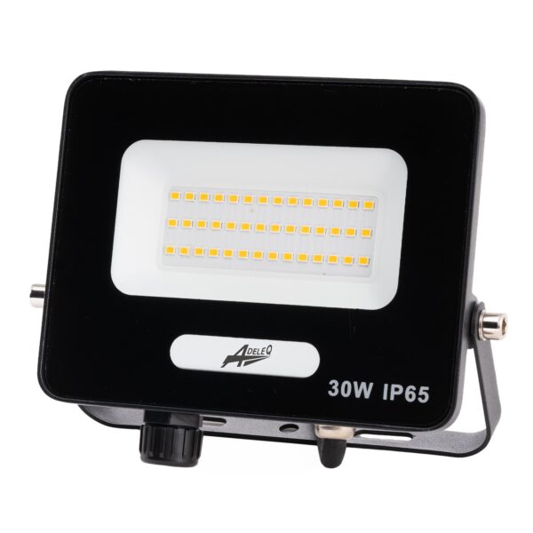 Adeleq ΠΡΟΒΟΛΕΑΣ LED ΚΑΙ ΓΙΑ ΑΝΙΧΝΕΥΤΗ ΚΙΝΗΣΗΣ 30W 230V 6200K IP65 ΜΑΥΡΟΣ 3-363010