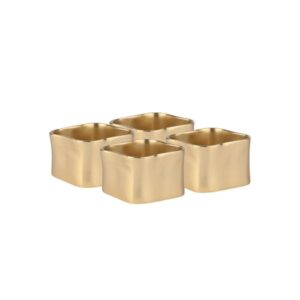 Estia Κρίκοι Πετσέτας Μεταλλικοί 4.5x3cm Σετ 4 Τμχ. Χρυσαφί 07-36874