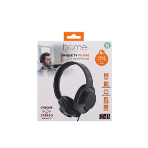 TnB Ακουστικά TV Ενσύρματα Stereo 3.5mm Jack Με Καλώδιο 2m Και Επέκταση 3m CSHOME3 - Image 3