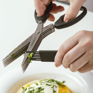 Nava Ανοξείδωτο Ψαλίδι 19cm Για Βότανα Με 5 Λεπίδες Και Χτενάκι Καθαρισμού Misty 10-167-048