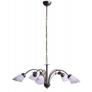 Arkolight Φωτιστικό Κρεμαστό Πεντάφωτο 5xΕ14 Φ76cm Κλασσσικό Kαφέ 1072-2/5