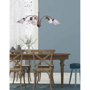 Arkolight Φωτιστικό Κρεμαστό Πεντάφωτο 5xΕ14 Φ76cm Κλασσσικό Kαφέ 1072-2/5 - Image 2