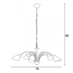 Arkolight Φωτιστικό Κρεμαστό Πεντάφωτο 5xΕ14 Φ76cm Κλασσσικό Kαφέ 1072-2/5 - Image 3
