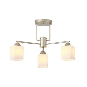 Arte Illumina Φωτιστικό Οροφής 3xE27 Φ59xY38cm Madisson Λευκό-Σαμπανιζέ Χρυσαφί 144-24011