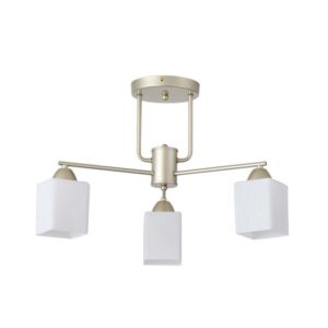 Arte Illumina Φωτιστικό Οροφής 3xE27 Φ59xY38cm Madisson Λευκό-Σαμπανιζέ Χρυσαφί 144-24011 - Image 4