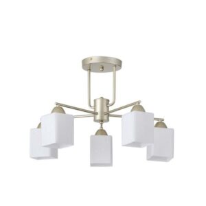 Arte Illumina Φωτιστικό Οροφής 5xE27 Φ59xY38cm Madisson Λευκό-Σαμπανιζέ Χρυσαφί 144-24012 - Image 2