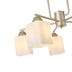 Arte Illumina Φωτιστικό Οροφής 5xE27 Φ59xY38cm Madisson Λευκό-Σαμπανιζέ Χρυσαφί 144-24012 - Image 3