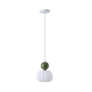Arte Illumina Φωτιστικό Κρεμαστό 1xG9 Φ18xY129cm Amethyst Λευκό-Πράσινο 144-28525