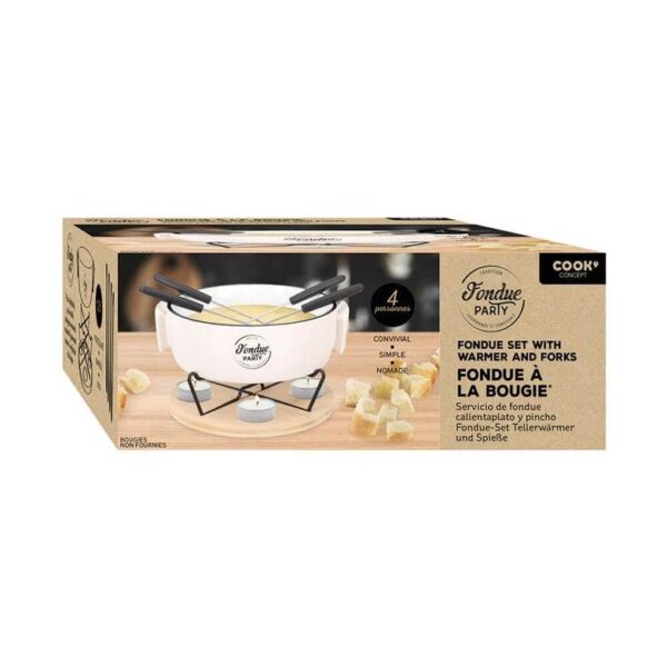Cook Concept Σκεύος Για Φοντύ 4 Ατόμων 1.2L Θέρμανση Με Ρεσώ Κερί Λευκό KA459 - Image 4