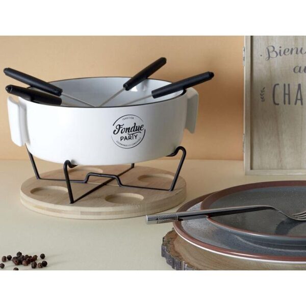 Cook Concept Σκεύος Για Φοντύ 4 Ατόμων 1.2L Θέρμανση Με Ρεσώ Κερί Λευκό KA459 - Image 3