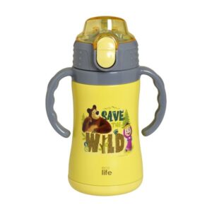 Ecolife Θερμός Παιδικός Kids Thermos Masha -Save The Wild 300ml Κίτρινο 33-BO-2123