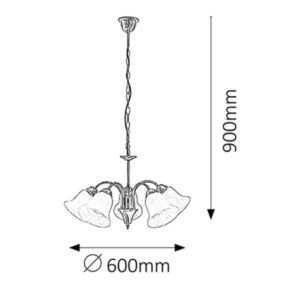 Rabalux Κρεμαστό Πεντάφωτο 5xE14 Π60xY90cm Francesca Λευκό-Μπρονζέ 7375 - Image 3