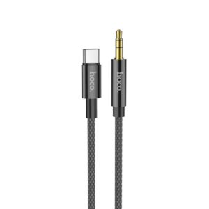 Hoco Καλώδιο Σύνδεσης Ήχου UPA19 USB-C Αρσενικό Σε Καρφί 3.5mm Braided 1m Μαύρο 759948
