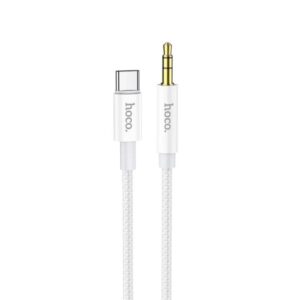 Hoco Καλώδιο Σύνδεσης Ήχου UPA19 USB-C Αρσενικό Σε Καρφί 3.5mm Braided 1m Ασημί 759955