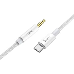 Hoco Καλώδιο Σύνδεσης Ήχου UPA19 USB-C Αρσενικό Σε Καρφί 3.5mm Braided 1m Ασημί 759955 - Image 2