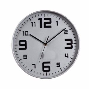 Estheti Ρολόι Τοίχου Πλαστικό Φ30x4.2cm Μαύρο-Ασημί 813-30053