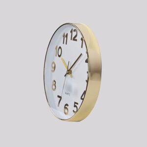 Estheti Ρολόι Τοίχου Πλαστικό Φ30x4.2cm Χρυσαφί-Λευκό 813-30054 - Image 2