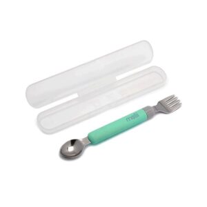 Melii Spork On The Go Κουταλοπήρουνο 2 Σε 1 Με Θήκη Γκρι-Μέντα MEL11250 - Image 2
