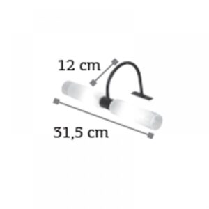 InLight Φωτιστικό Επιτοίχιο 2xG9 L31.5cm Με Γυαλί Αμμοβολής Μαύρο 1049-Black - Image 2