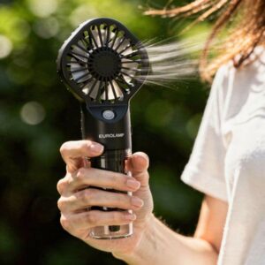 Eurolamp Ανεμιστήρας Χειρός Επαναφορτιζόμενος Με Υδρονέφωση Φ6.5cm 2W Μαύρο 300-20555 - Image 4