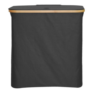 Pakoworld Καλάθι Απλύτων Lodge Μπαμπού-Ύφασμα 54x33x60εκ Γκρι 408-000019 - Image 2